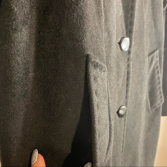 Ellen Tracy Wool & Angora Single Breasted 4-Button Black Car Coat Size 6 Petite - Picture 8 of 15